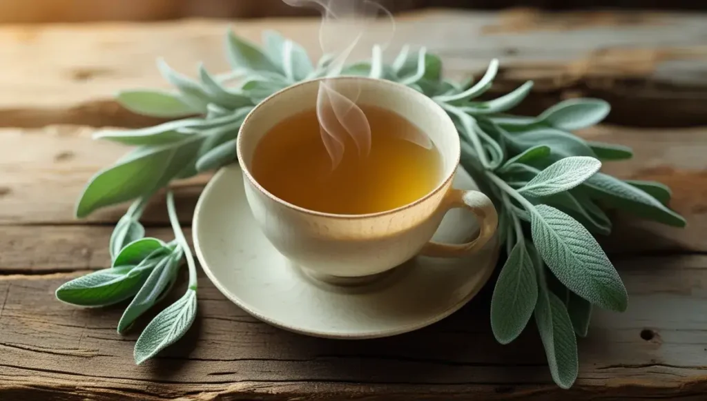 white tea and sage for overall well-being