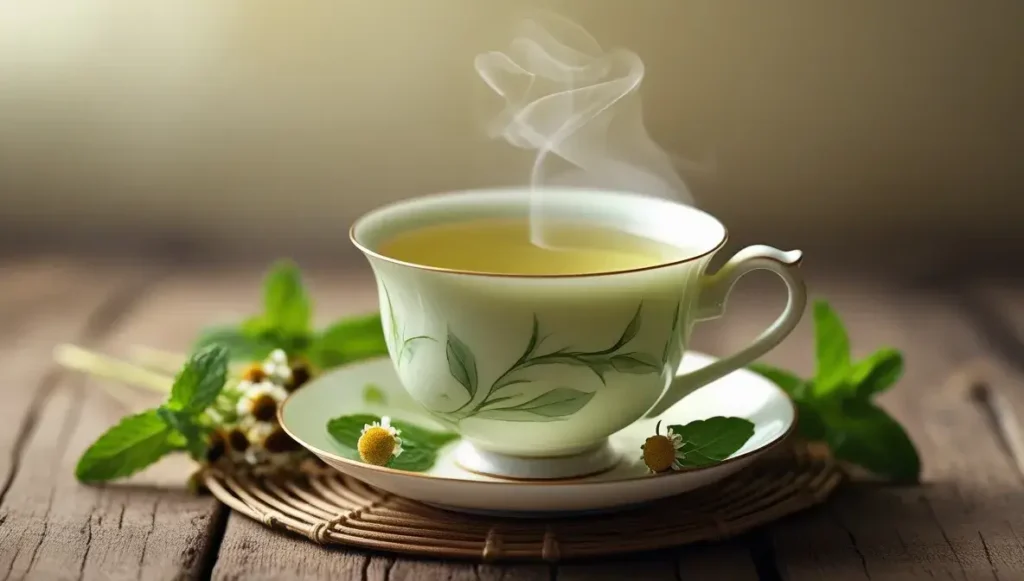 chamomile and mint tea in daily life