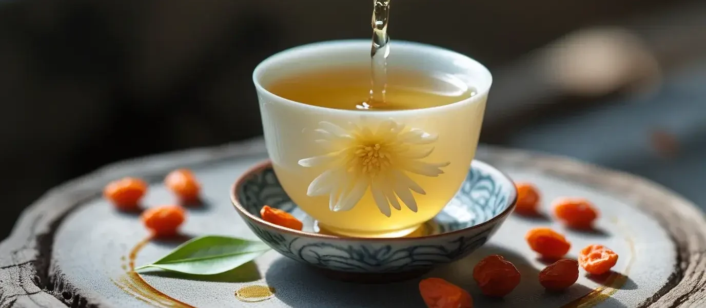 chrysanthemum tea with goji berries