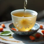 chrysanthemum tea with goji berries