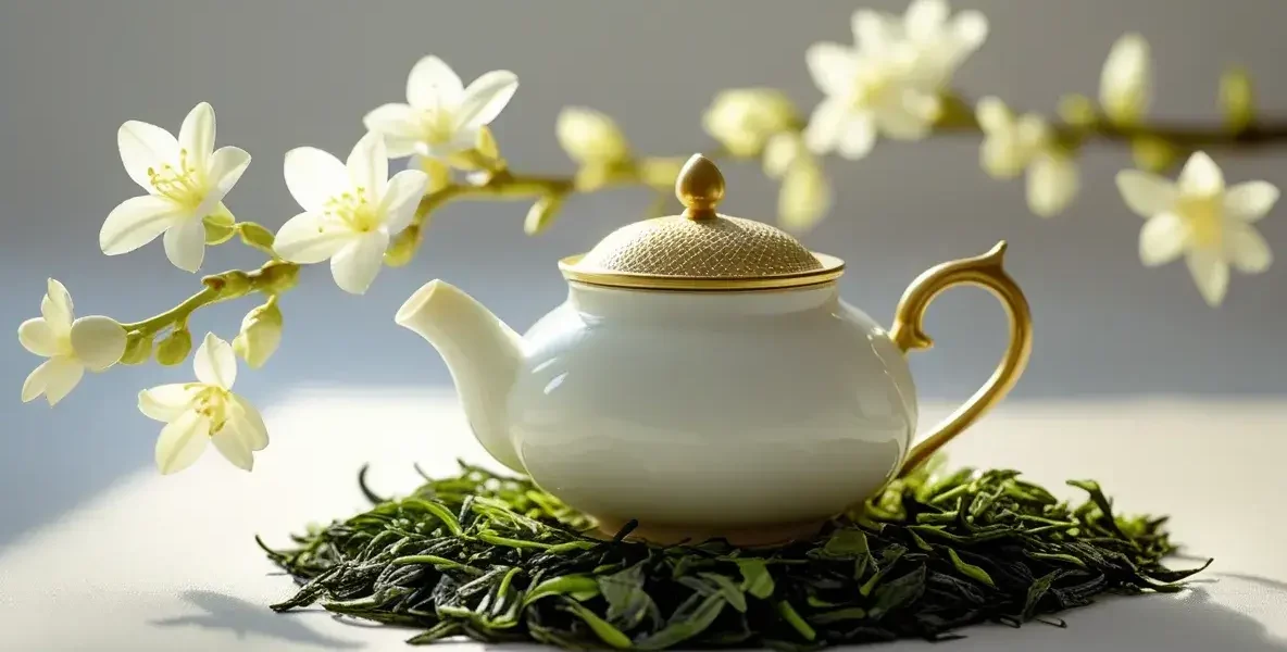 jasmine blooming flower tea