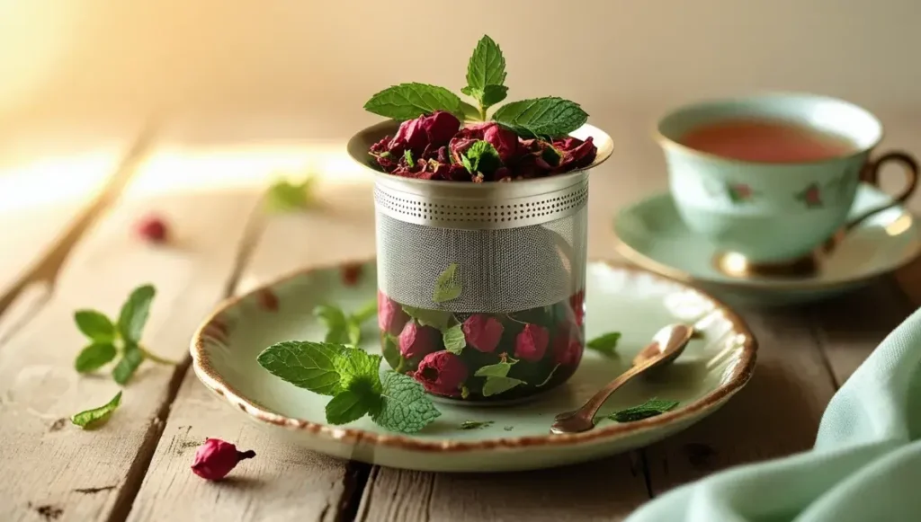 mint rosehip tea
