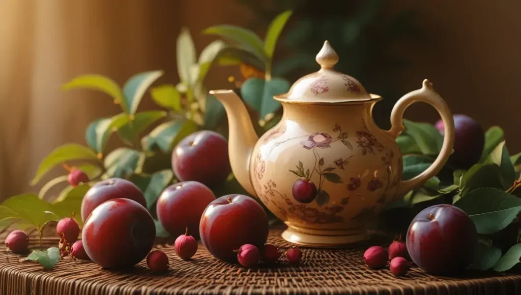 ripe plum rosehip tea
