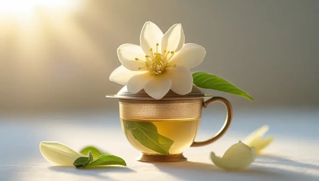 the health benefits of jasmine blooming flower tea
