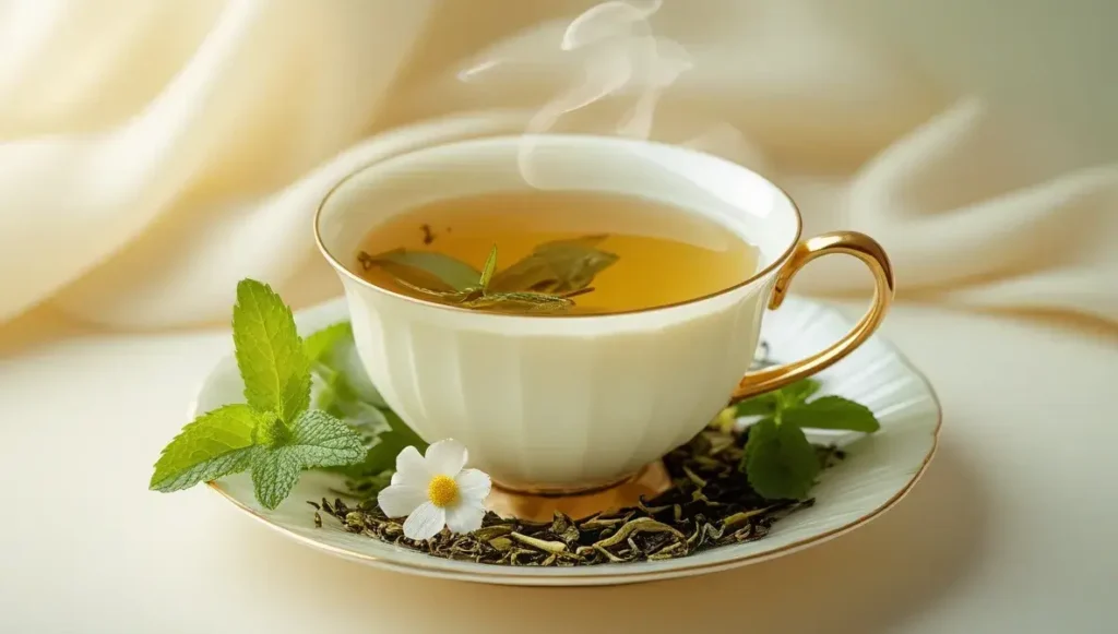 the relaxation benefits of chamomile and mint tea