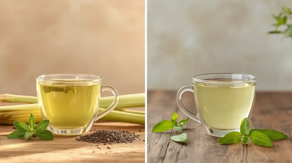 botanical and physical differences between lemongrass tea and lemon balm tea