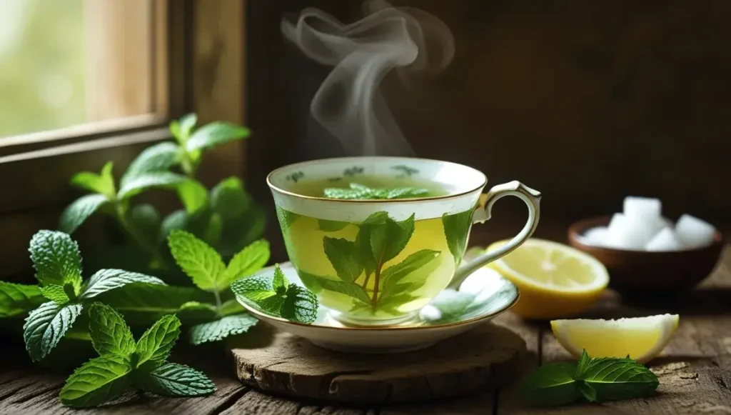 aid weight management with mint tea