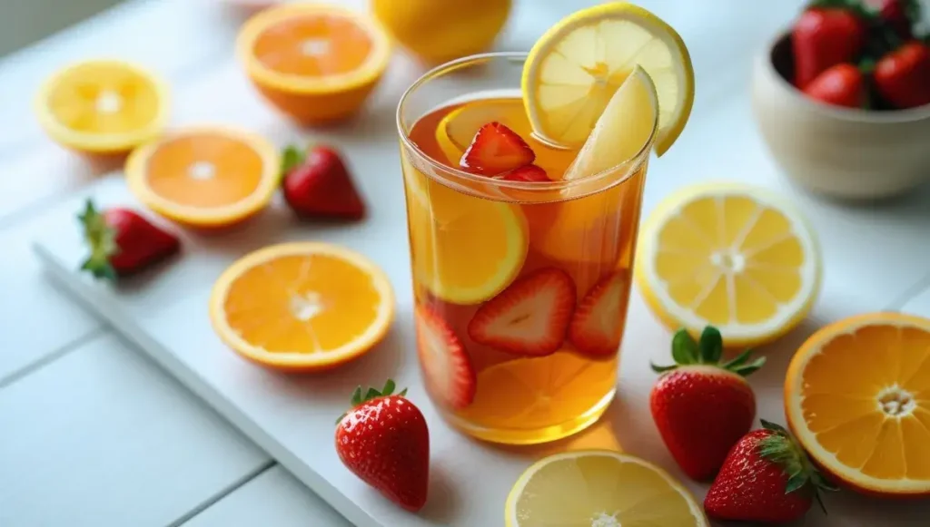 stone fruits and pome fruits in fruit tea