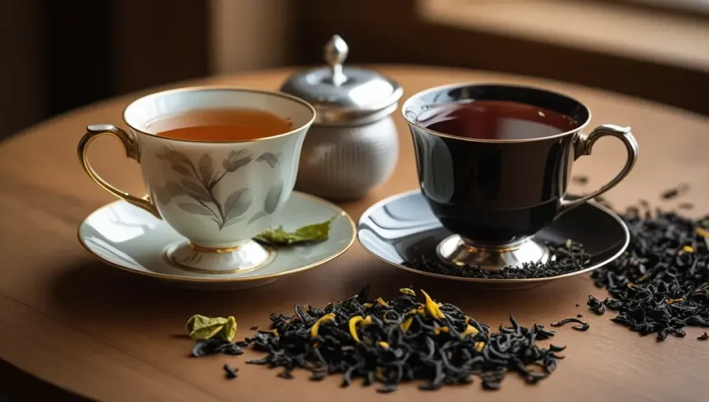 comparing the taste and aroma of earl gray tea and black tea