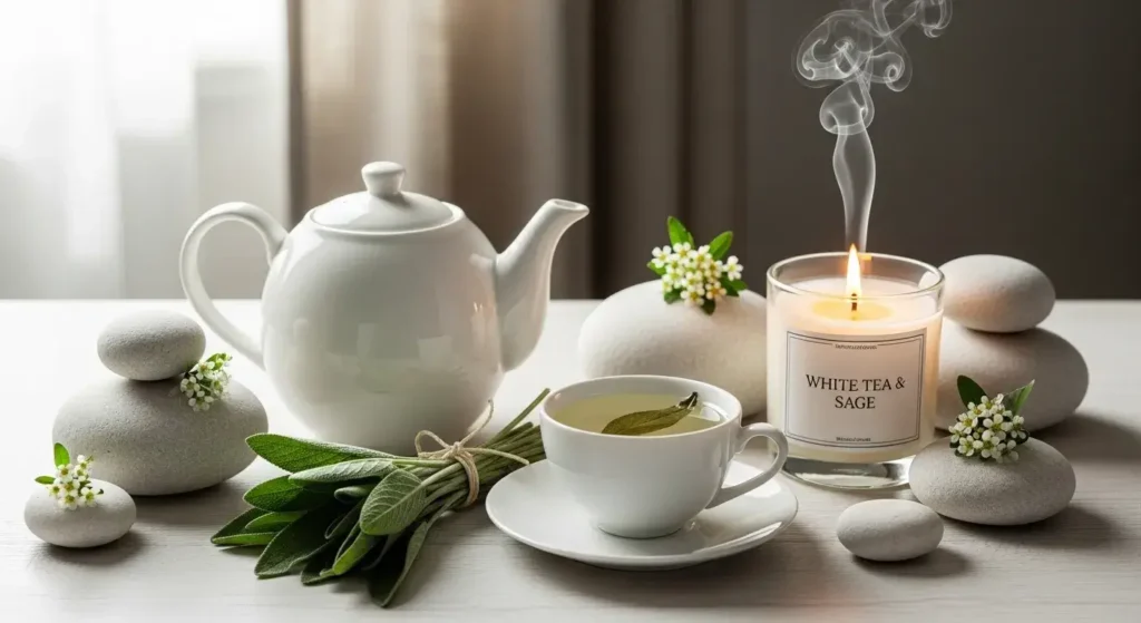 crafting unique white tea and sage perfume