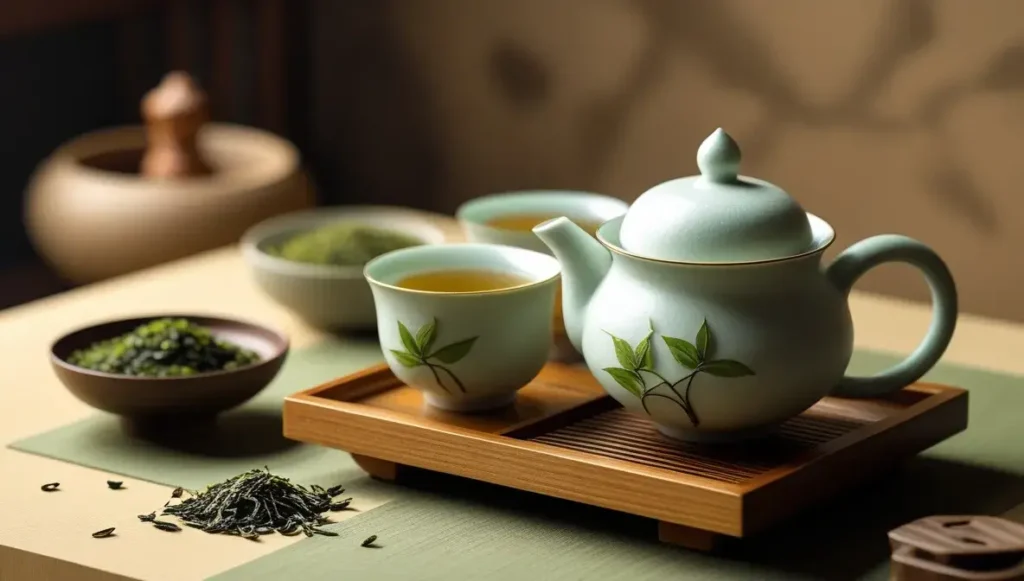 serving and enjoying your genmaicha