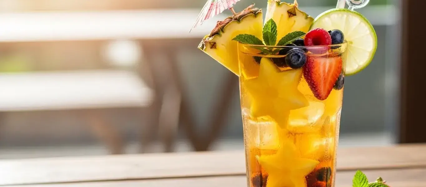 fruit tea with pineapple juice