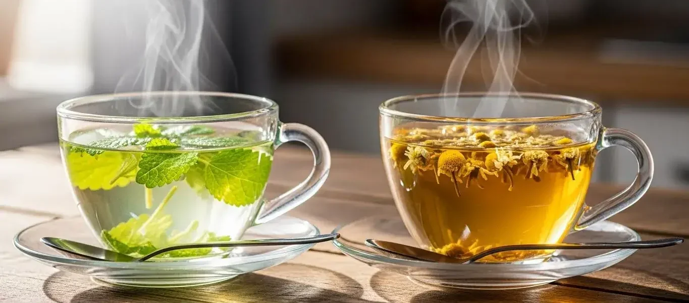 lemon balm tea vs chamomile tea