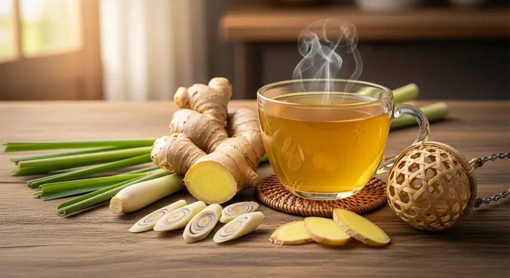 lemongrass and ginger fat-burning tea