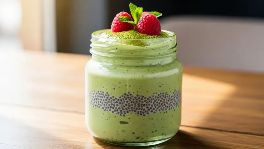 matcha chia pudding