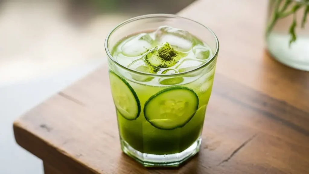 matcha cucumber detox water