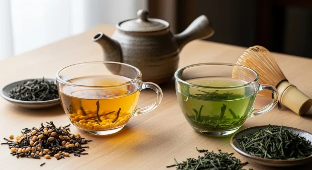 nutritional composition and health benefits between genmaicha tea and green tea