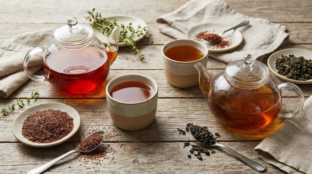 caffeine content a major difference between rooibos tea and oolong tea