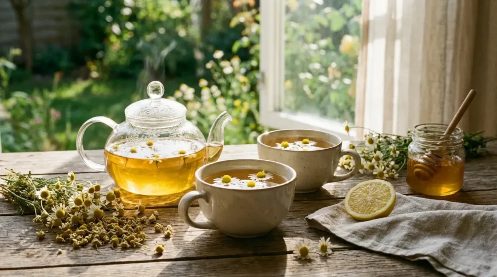 how chamomile tea helps soothe a sore throat