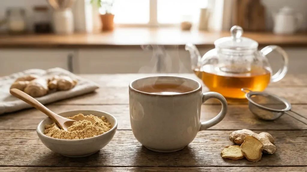 preparing the perfect ginger powder tea