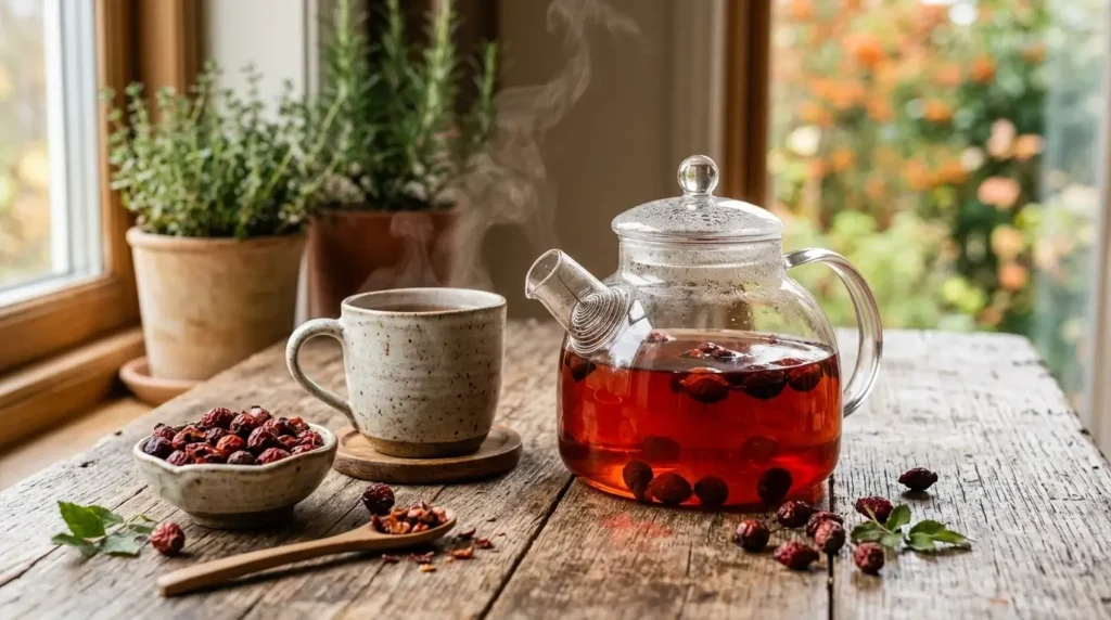 when to exercise caution with rosehip tea