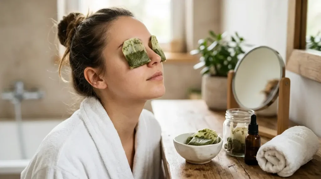 beauty and personal care uses for used green tea bags