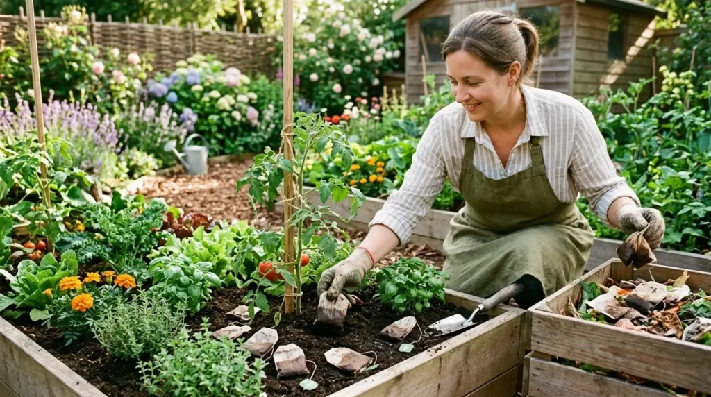 garden and plant care applications with used tea bags