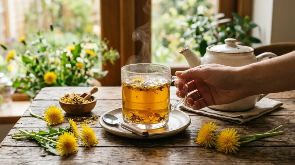 what is dandelion tea leaf and root
