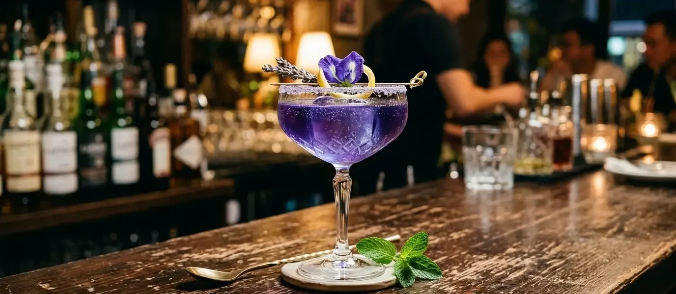 butterfly pea flower tea gin cocktail