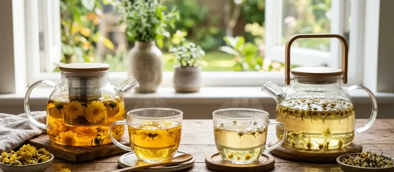 chrysanthemum tea and chamomile tea