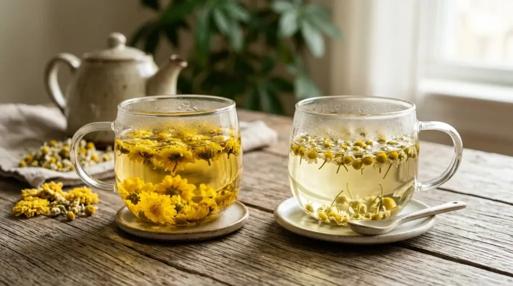 chrysanthemum tea and chamomile tea head-to-head comparison