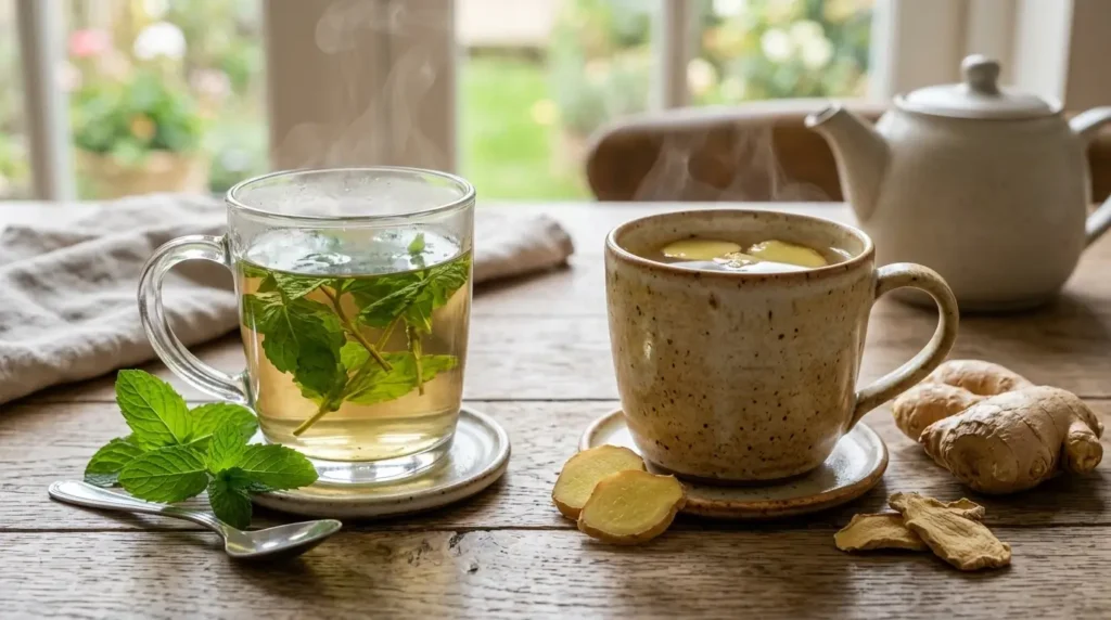 peppermint tea vs ginger tea for nausea and stomach issues