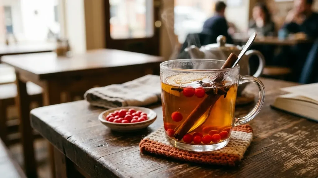 step-by-step instructions how to make spiced tea with red hots