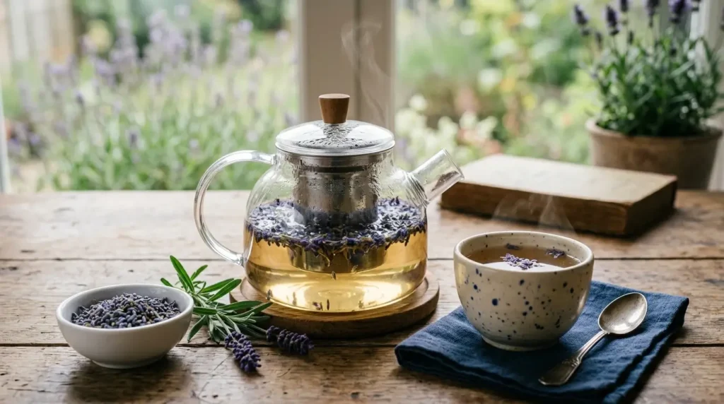 lavender tea soothes irritated and sensitive skin