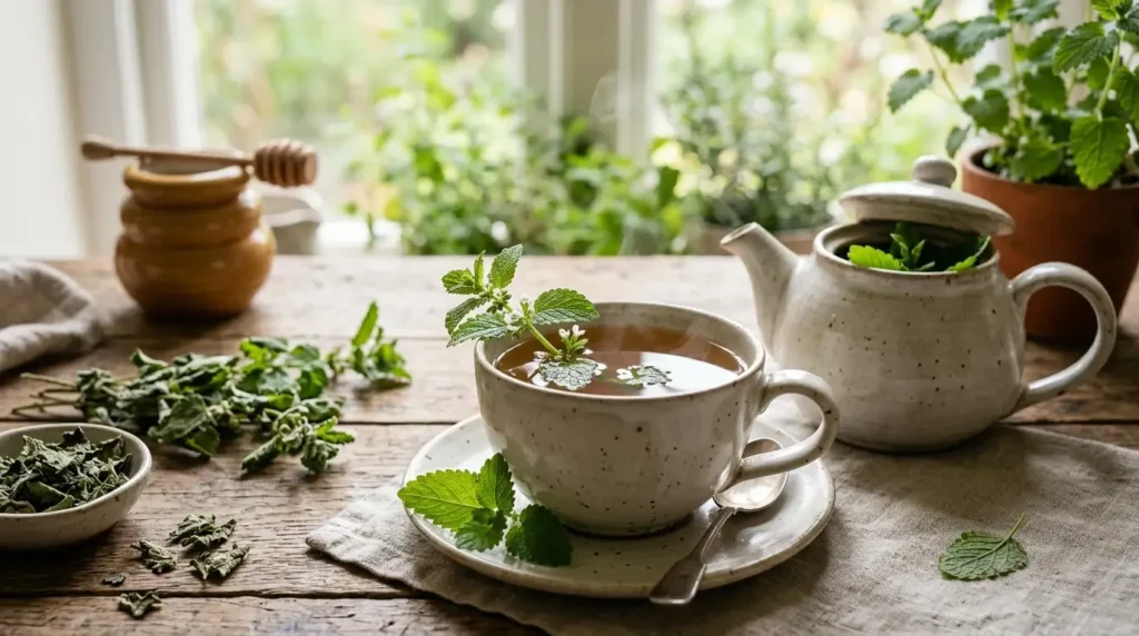 step-by-step guide making lemon balm tea with fresh leaves