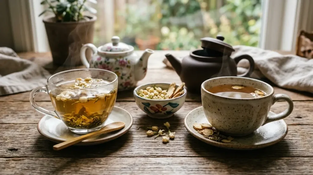 caffeine content ginseng tea vs jasmine tea