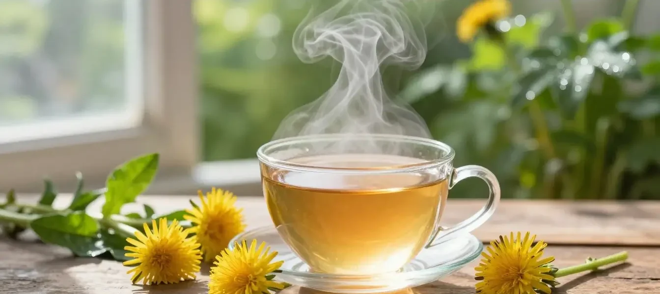 dandelion tea in the morning