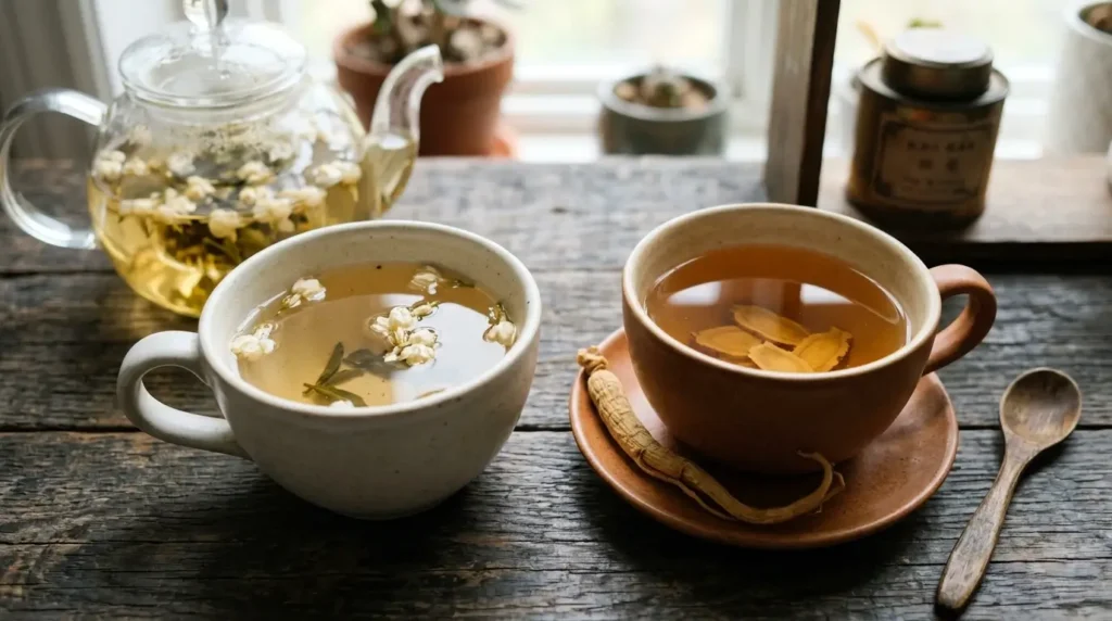 ginseng tea vs jasmine tea taste comparison
