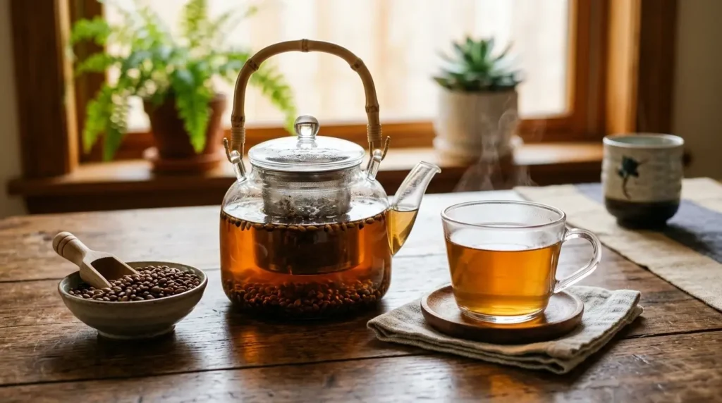 how to brew hot barley tea, step by step