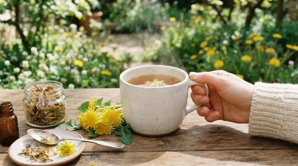 dandelion tea recipe for weight loss ingredients and step-by-step instructions