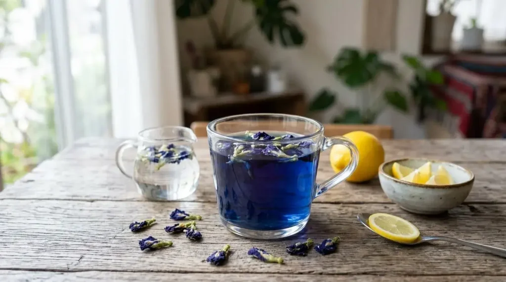 how to brew butterfly pea flower tea (and who should be careful)