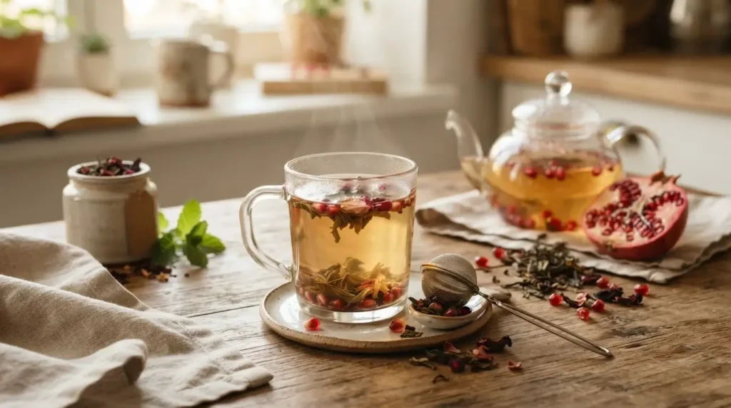 pomegranate white tea — the gentle everyday blend
