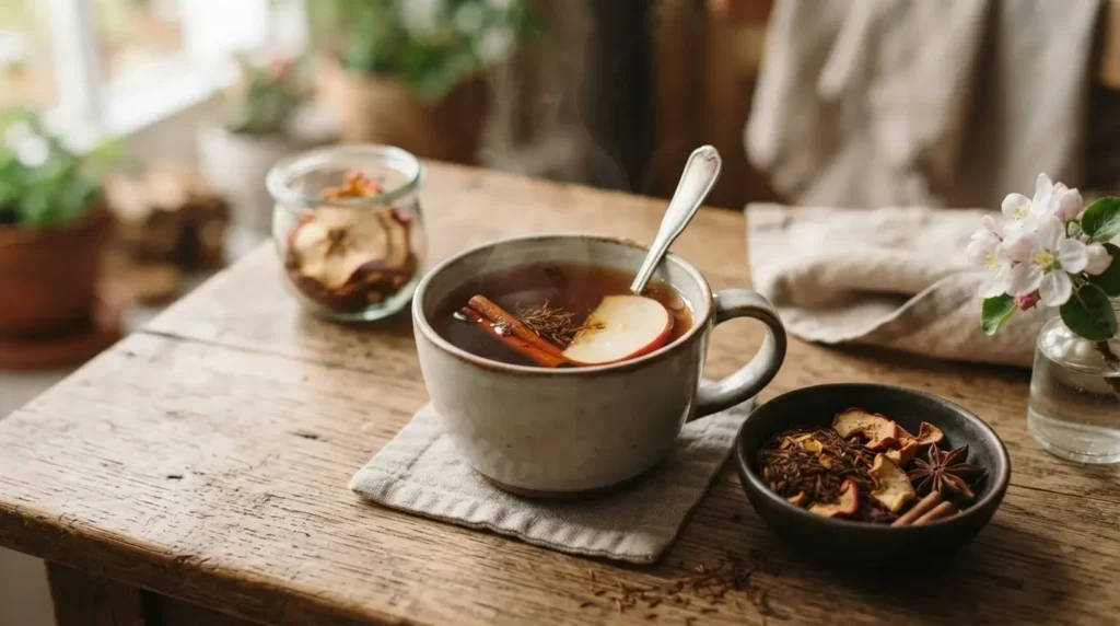 rooibos and apple tea — the caffeine-free, fat-friendly option