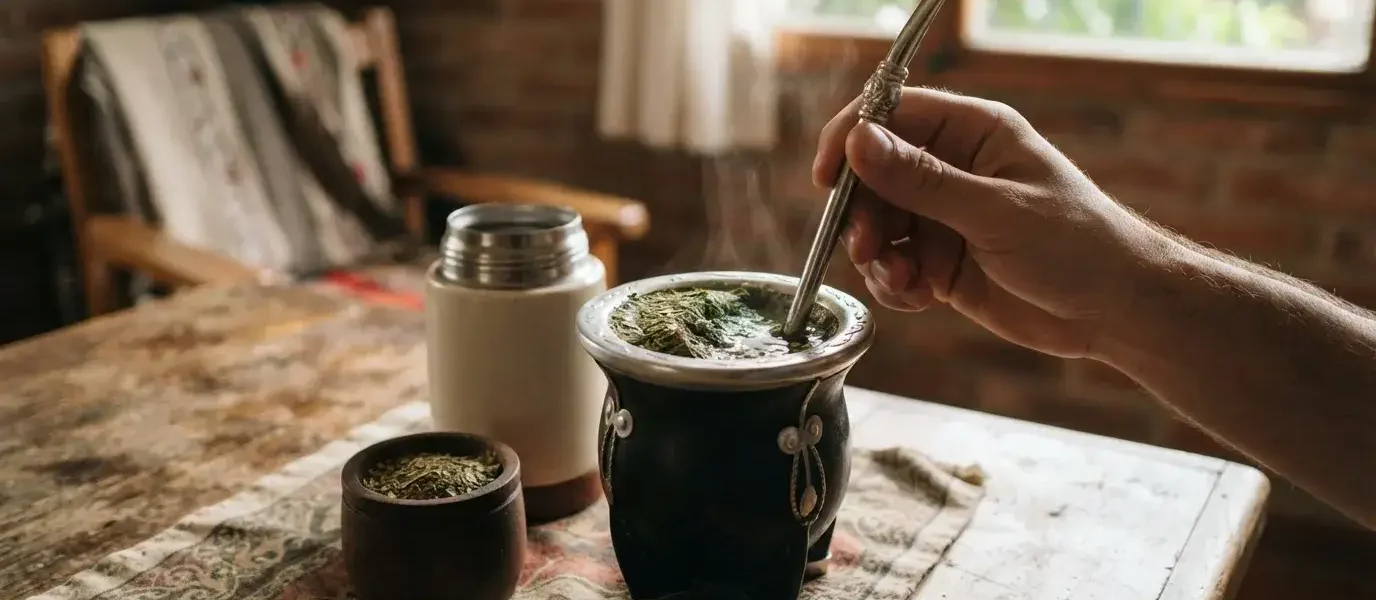 yerba mate gourd and bombilla