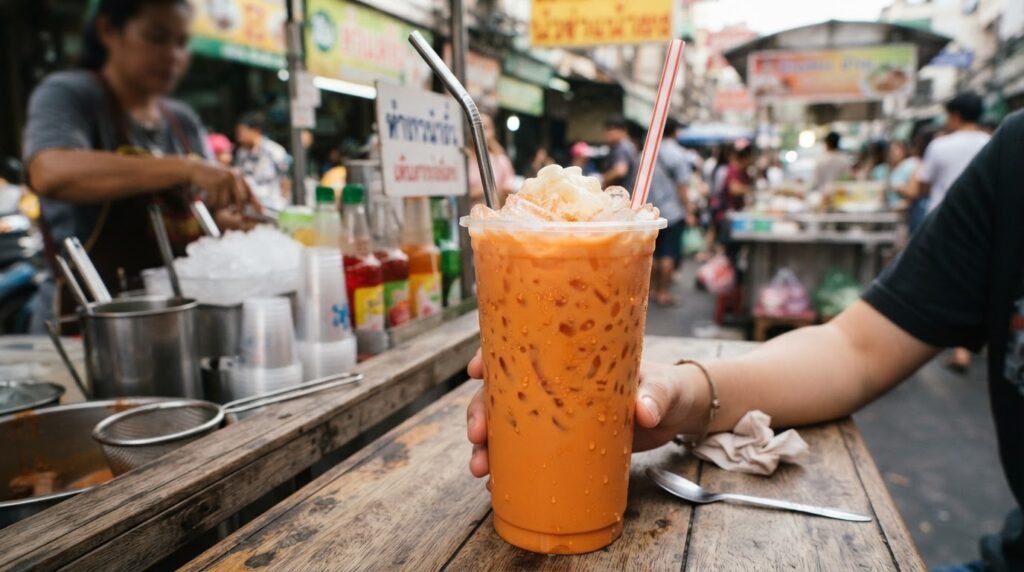 thai-style iced milk tea (cha yen)
